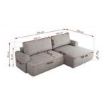 Narożnik TONO L - strona prawa - jasnoszary, struktura