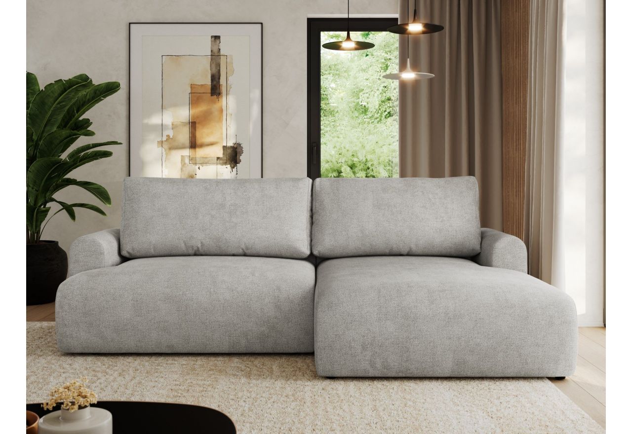 Narożnik TONO L - strona prawa - jasnoszary, struktura