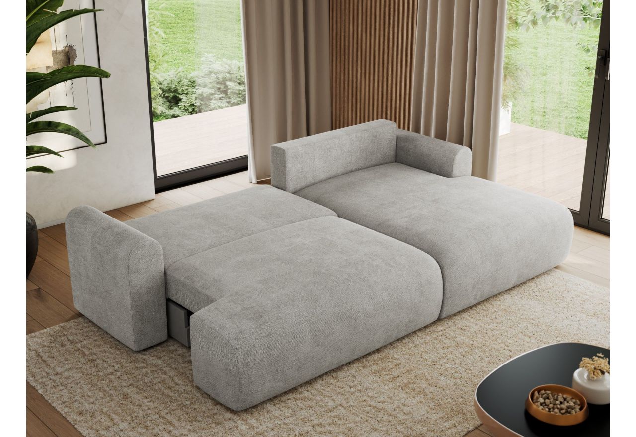 Narożnik TONO L - strona prawa - jasnoszary, struktura