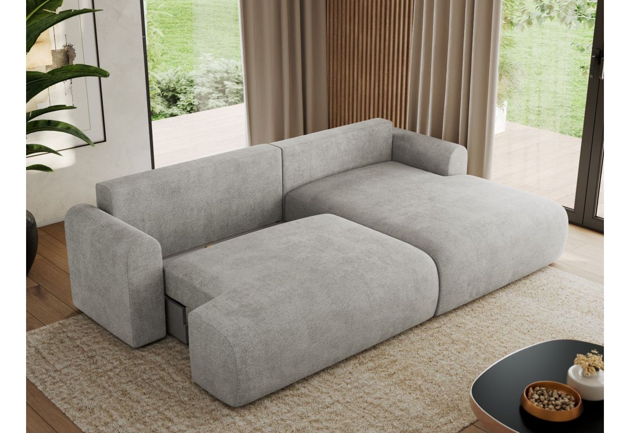 Narożnik TONO L - strona prawa - jasnoszary, struktura