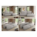 Narożnik TONO L - strona prawa - jasnoszary, struktura