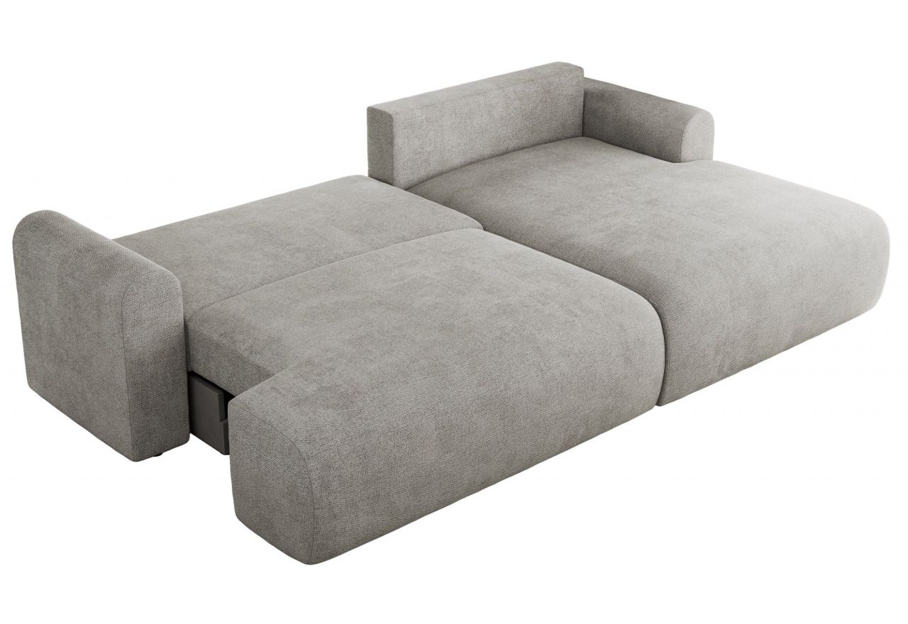 Narożnik TONO L - strona prawa - jasnoszary, struktura