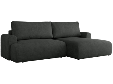 Narożnik TONO L - strona prawa - ciemnoszary, struktura