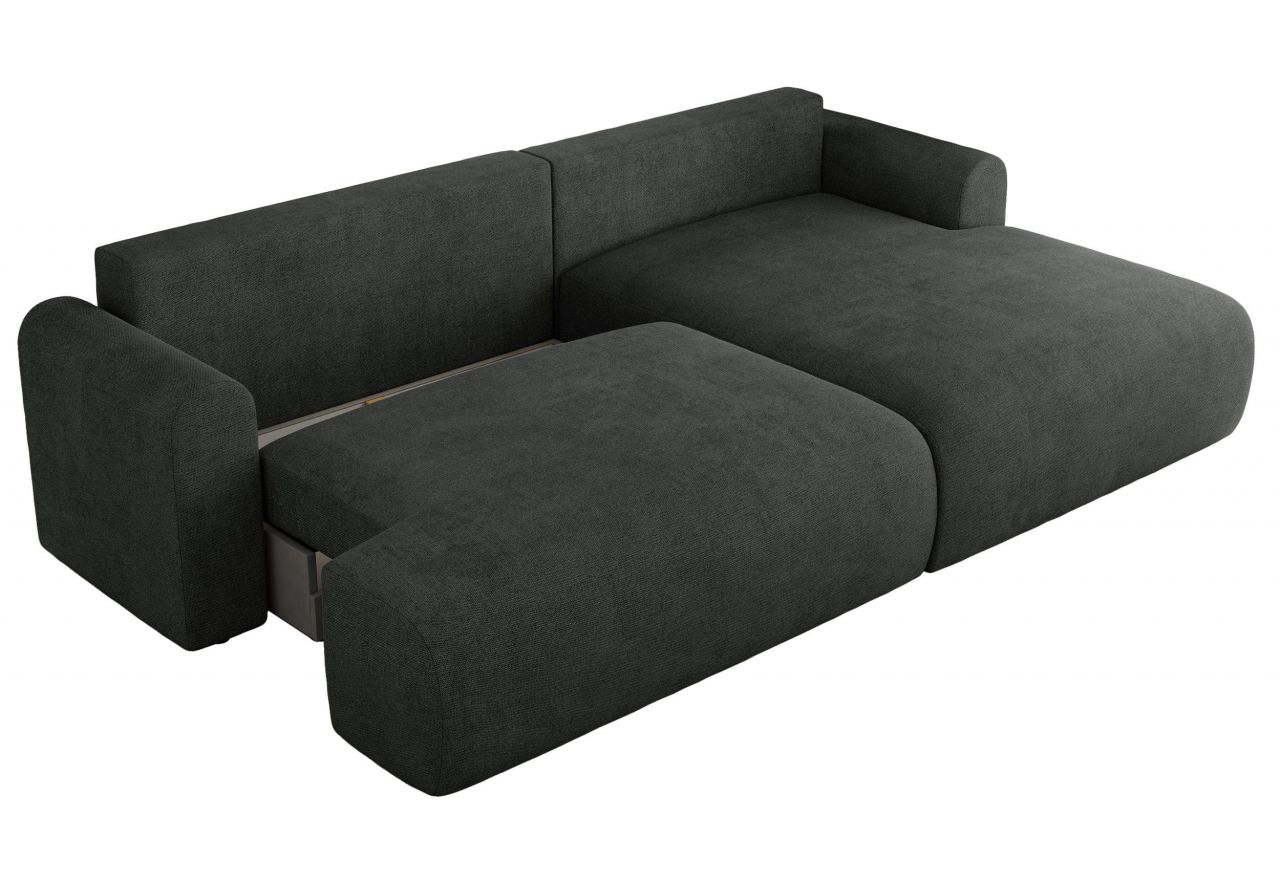 Narożnik TONO L - strona prawa - ciemnoszary, struktura