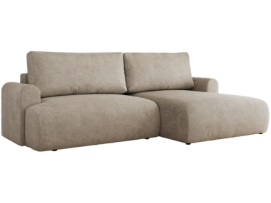 Narożnik TONO L - strona prawa - beżowy, struktura