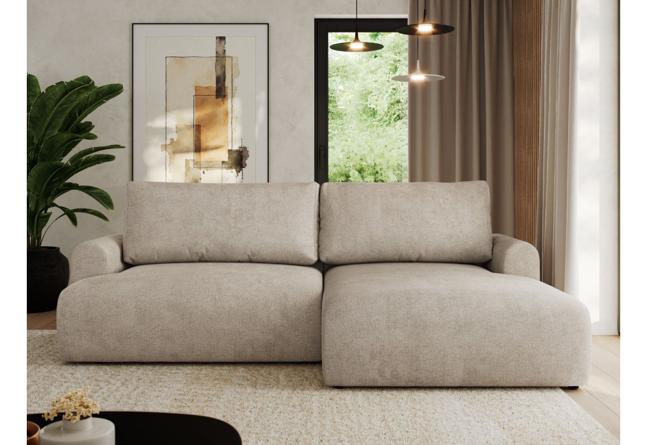 Narożnik TONO L - strona prawa - beżowy, struktura