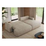 Narożnik TONO L - strona prawa - beżowy, struktura