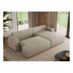 Narożnik TONO L - strona prawa - beżowy, struktura