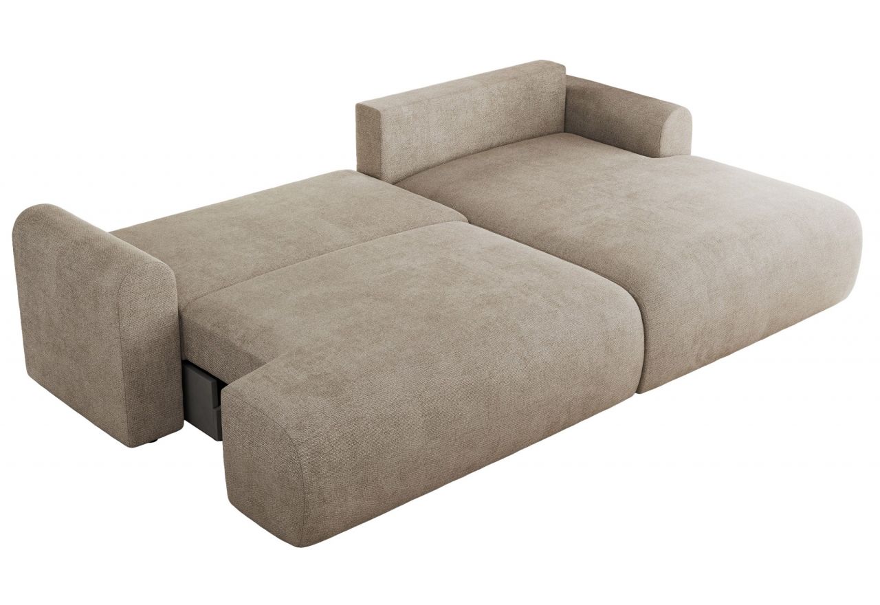 Narożnik TONO L - strona prawa - beżowy, struktura