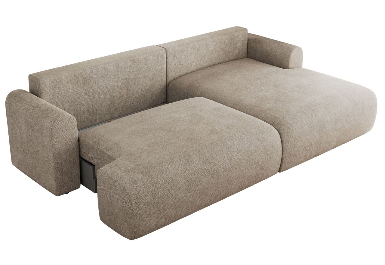 Narożnik TONO L - strona prawa - beżowy, struktura