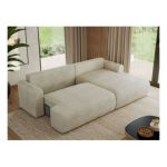 Narożnik TONO L - strona prawa - kremowy, welvet