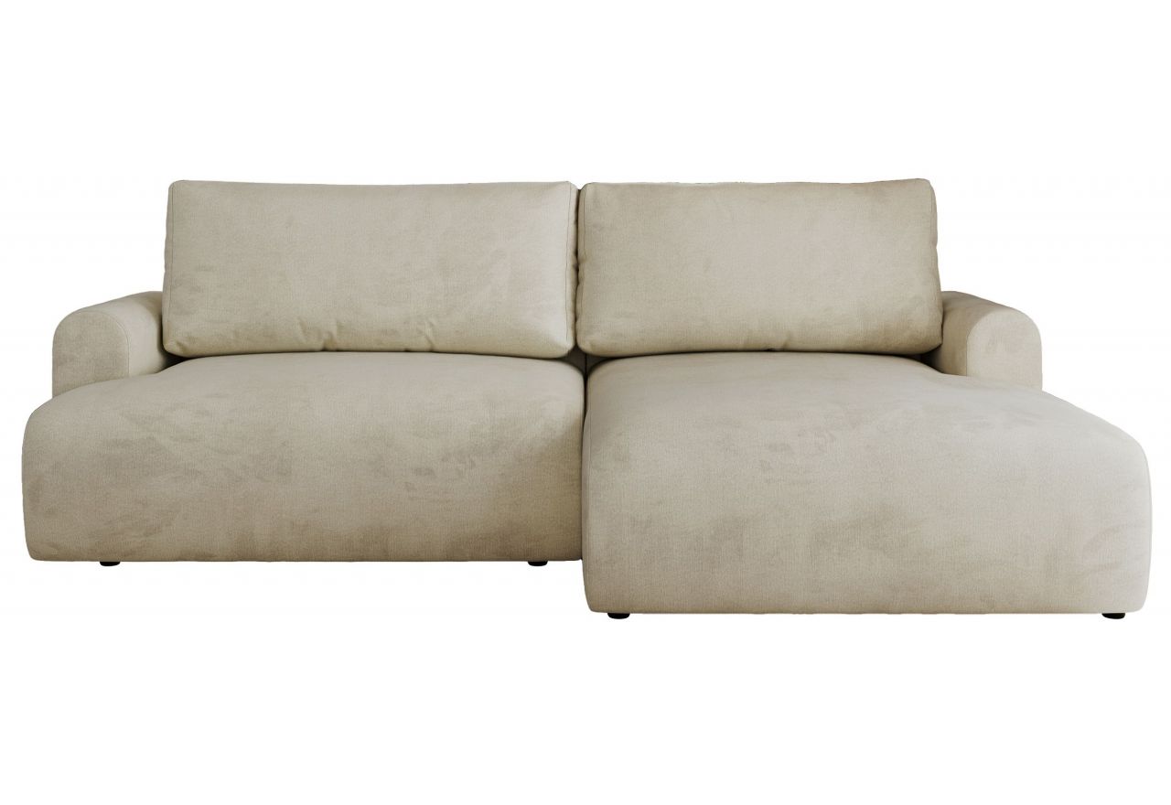 Narożnik TONO L - strona prawa - kremowy, welvet