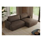 Narożnik TONO L - strona prawa - brązowy, welvet