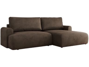 Narożnik TONO L - strona prawa - brązowy, welvet