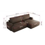 Narożnik TONO L - strona prawa - brązowy, welvet