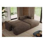 Narożnik TONO L - strona prawa - brązowy, welvet