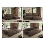 Narożnik TONO L - strona prawa - brązowy, welvet