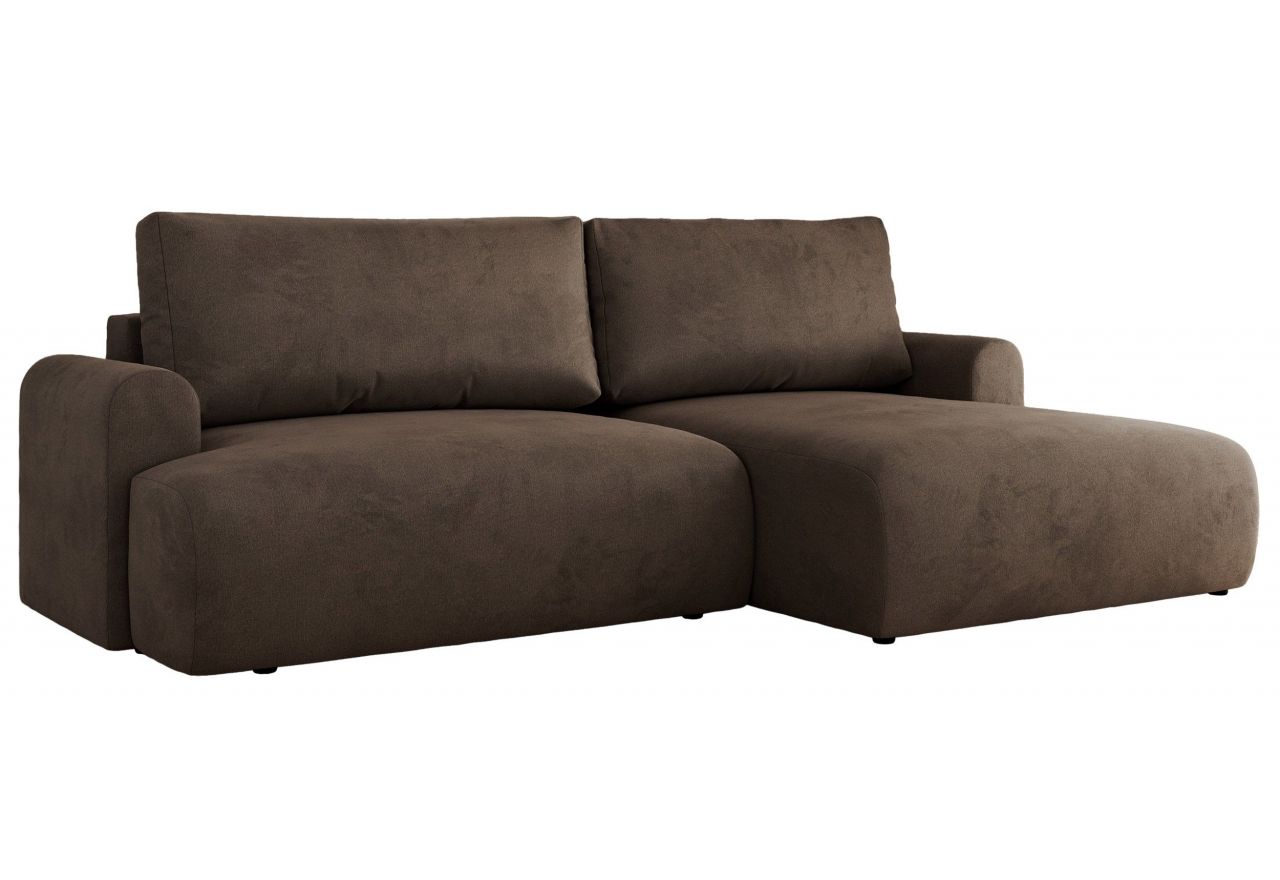 Narożnik TONO L - strona prawa - brązowy, welvet