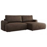 Narożnik TONO L - strona prawa - brązowy, welvet