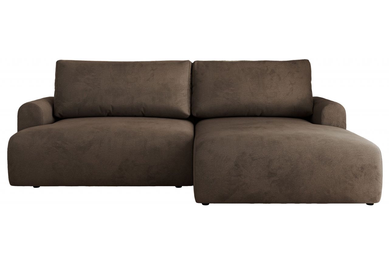 Narożnik TONO L - strona prawa - brązowy, welvet