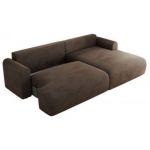 Narożnik TONO L - strona prawa - brązowy, welvet