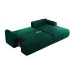 Narożnik TONO L - strona prawa - ciemnozielony, welvet