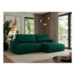 Narożnik TONO L - strona prawa - ciemnozielony, welvet