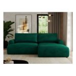 Narożnik TONO L - strona prawa - ciemnozielony, welvet