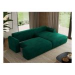 Narożnik TONO L - strona prawa - ciemnozielony, welvet