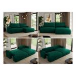 Narożnik TONO L - strona prawa - ciemnozielony, welvet