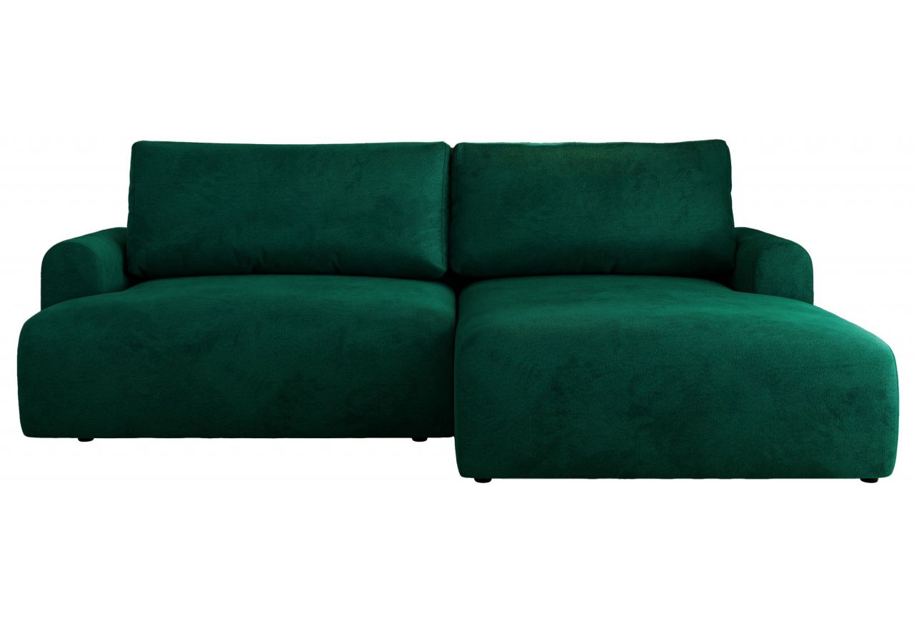 Narożnik TONO L - strona prawa - ciemnozielony, welvet