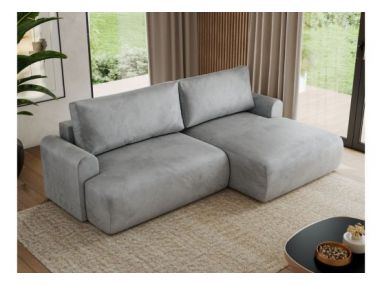 Narożnik TONO L - strona prawa - jasnoszary, welvet