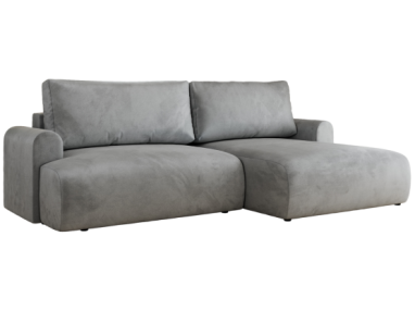 Narożnik TONO L - strona prawa - jasnoszary, welvet