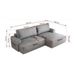 Narożnik TONO L - strona prawa - jasnoszary, welvet