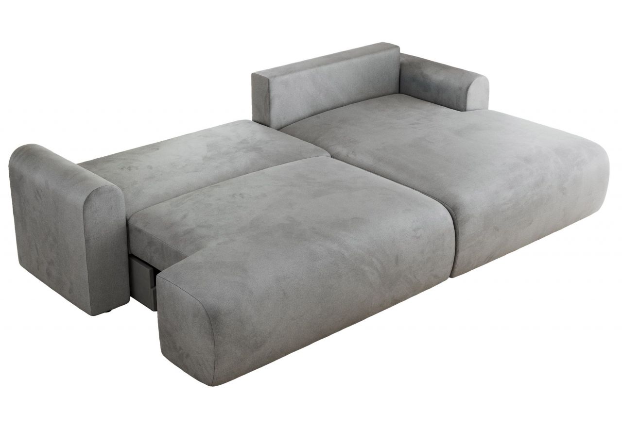 Narożnik TONO L - strona prawa - jasnoszary, welvet