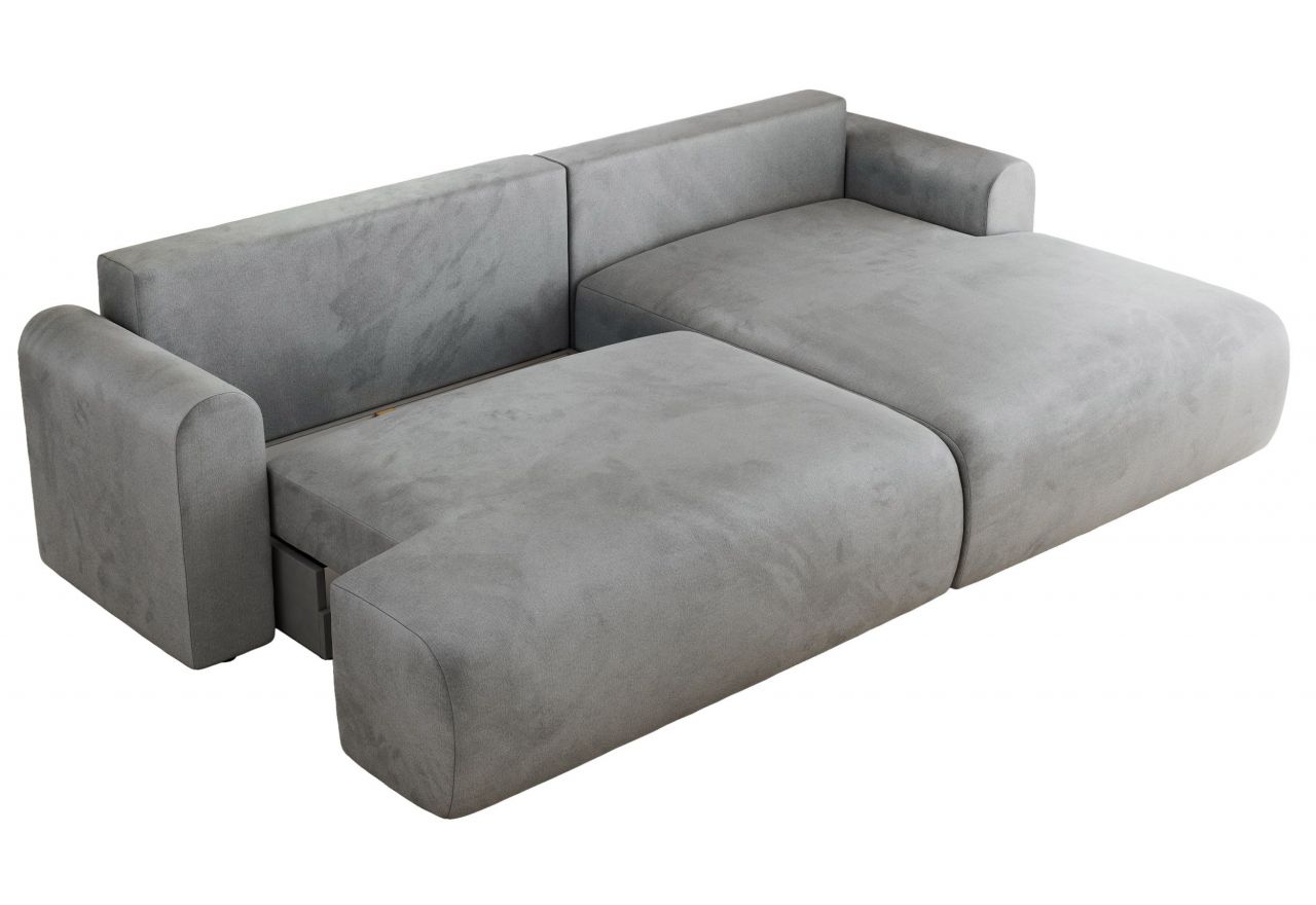 Narożnik TONO L - strona prawa - jasnoszary, welvet