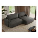 Narożnik TONO L - strona prawa - ciemnoszary, welvet