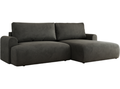 Narożnik TONO L - strona prawa - ciemnoszary, welvet