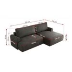 Narożnik TONO L - strona prawa - ciemnoszary, welvet