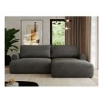 Narożnik TONO L - strona prawa - ciemnoszary, welvet