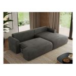 Narożnik TONO L - strona prawa - ciemnoszary, welvet