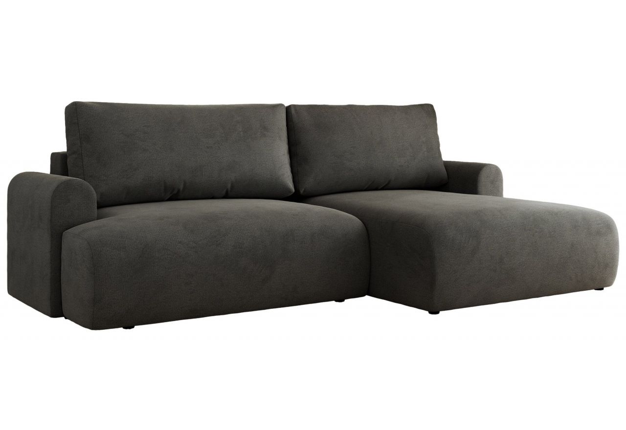 Narożnik TONO L - strona prawa - ciemnoszary, welvet