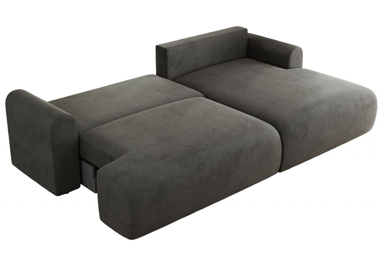 Narożnik TONO L - strona prawa - ciemnoszary, welvet