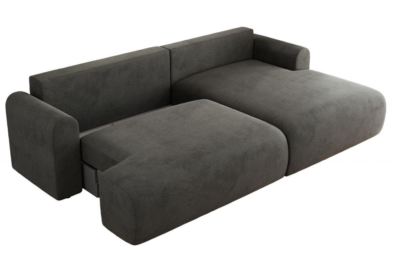 Narożnik TONO L - strona prawa - ciemnoszary, welvet