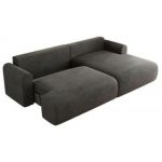 Narożnik TONO L - strona prawa - ciemnoszary, welvet