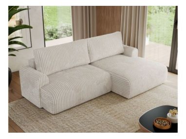 Narożnik TONO L - strona prawa - beżowy, sztruks