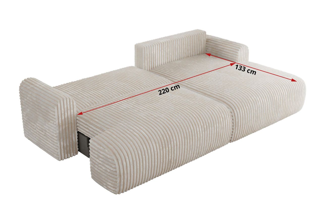 Narożnik TONO L - strona prawa - beżowy, sztruks