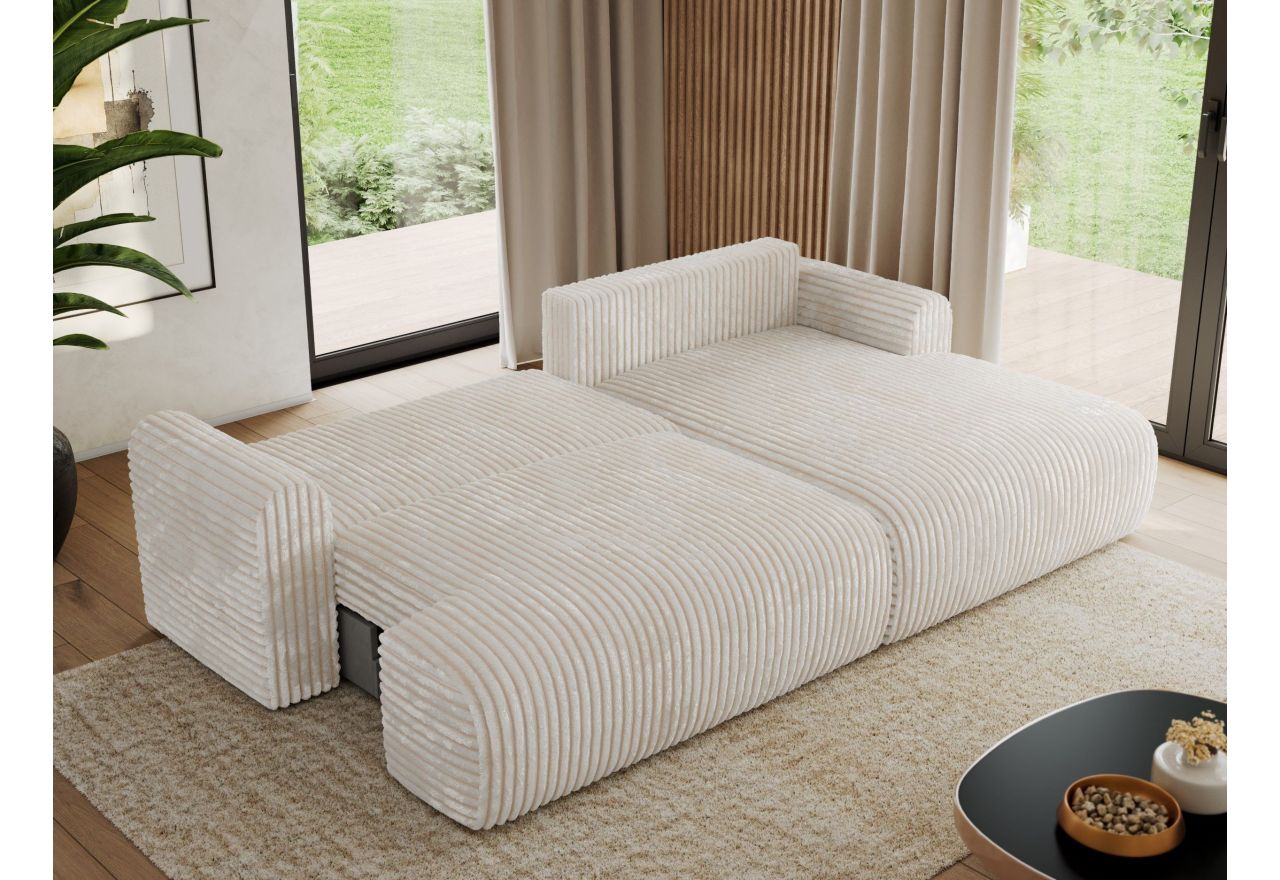 Narożnik TONO L - strona prawa - beżowy, sztruks