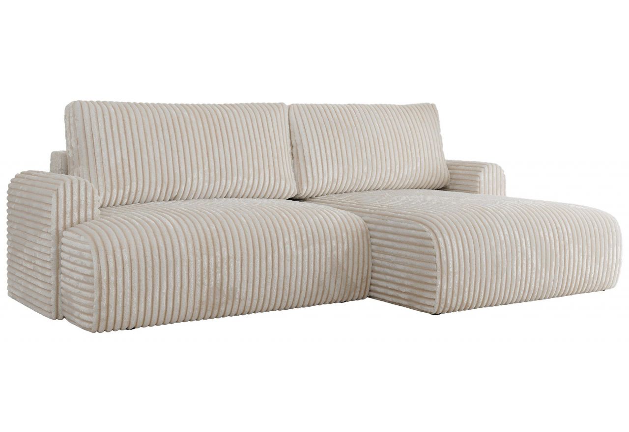 Narożnik TONO L - strona prawa - beżowy, sztruks