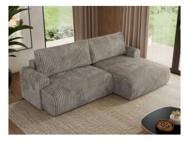 Narożnik TONO L - strona prawa - jasnobrązowy, sztruks